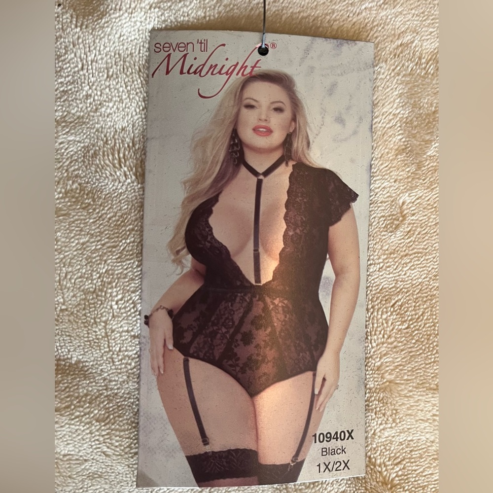 Plus Size Get Low Tempting Teddy, black